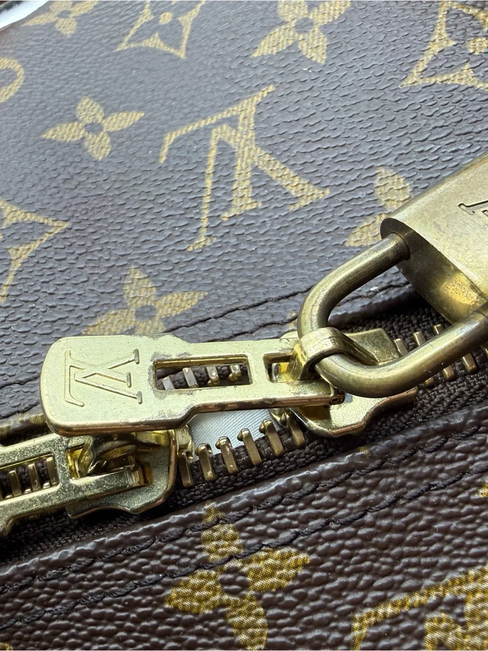 Louis Vuitton Brown Monogram Keepall Travel Duffel - Tan Leather Trim